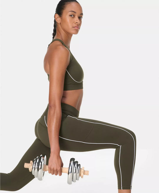 Women's Sweaty Betty Power 7/8 Piping Workout Leggings - Nori Green