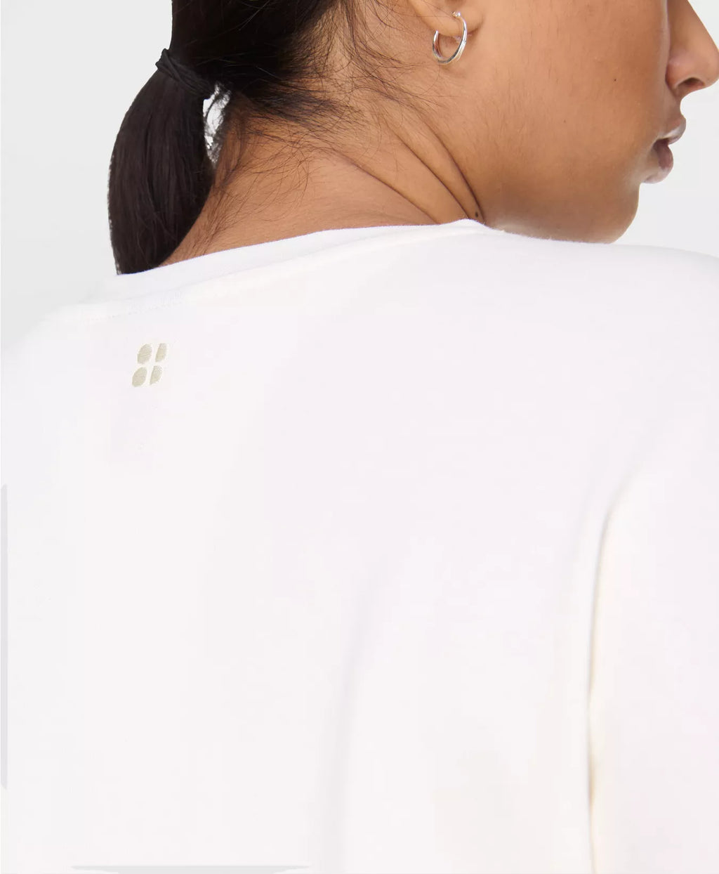 Women's Sweaty Betty After Class Crop Sweatshirt - Lily White — view 5