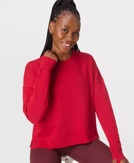 Women's Sweaty Betty After Class Crop Sweatshirt - Red Pepper