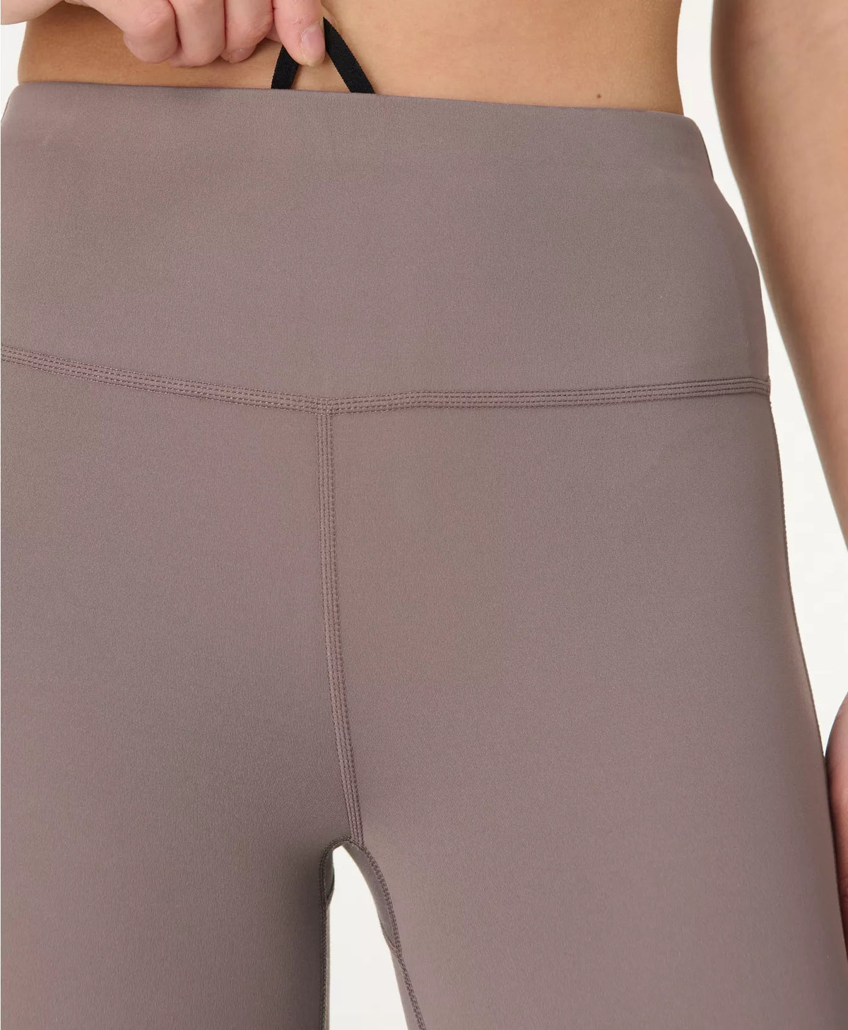 Women's Sweaty Betty 7/8 Side Stripe Legging in Taupe Brown Black — view 6