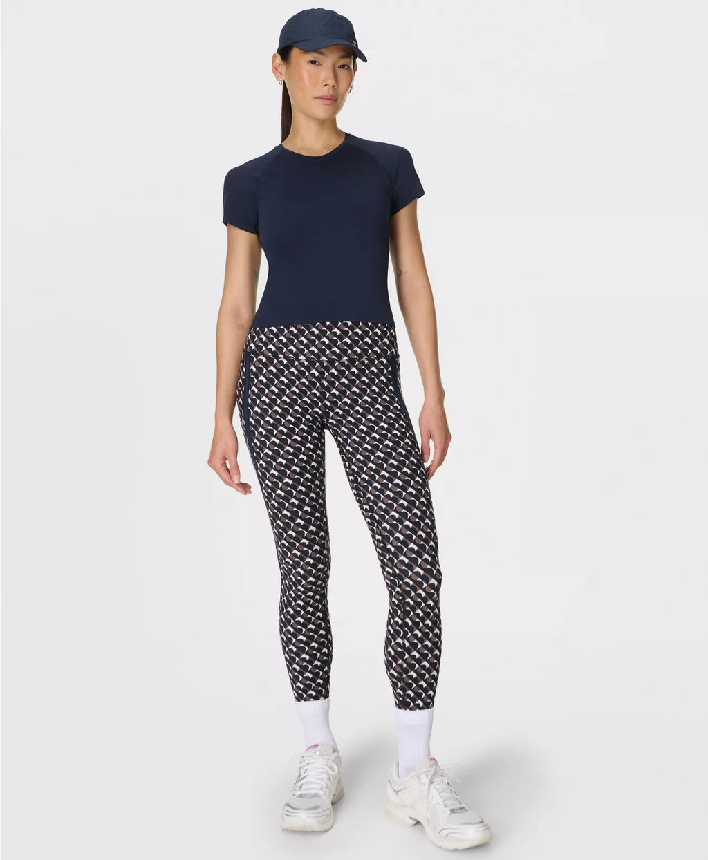 Womens Sweaty Betty Power 7/8 Side Stripe Workout Brown Leggings — view 2