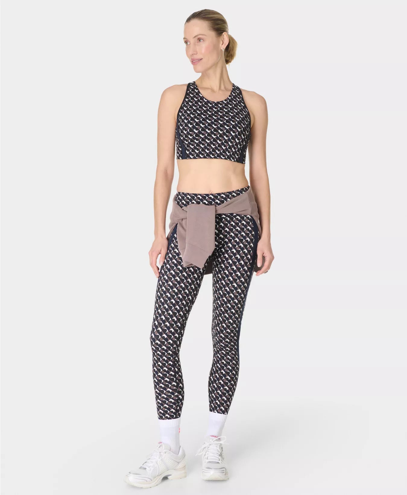 Womens Sweaty Betty Power Side Stripe Brown Sport Bra — view 6