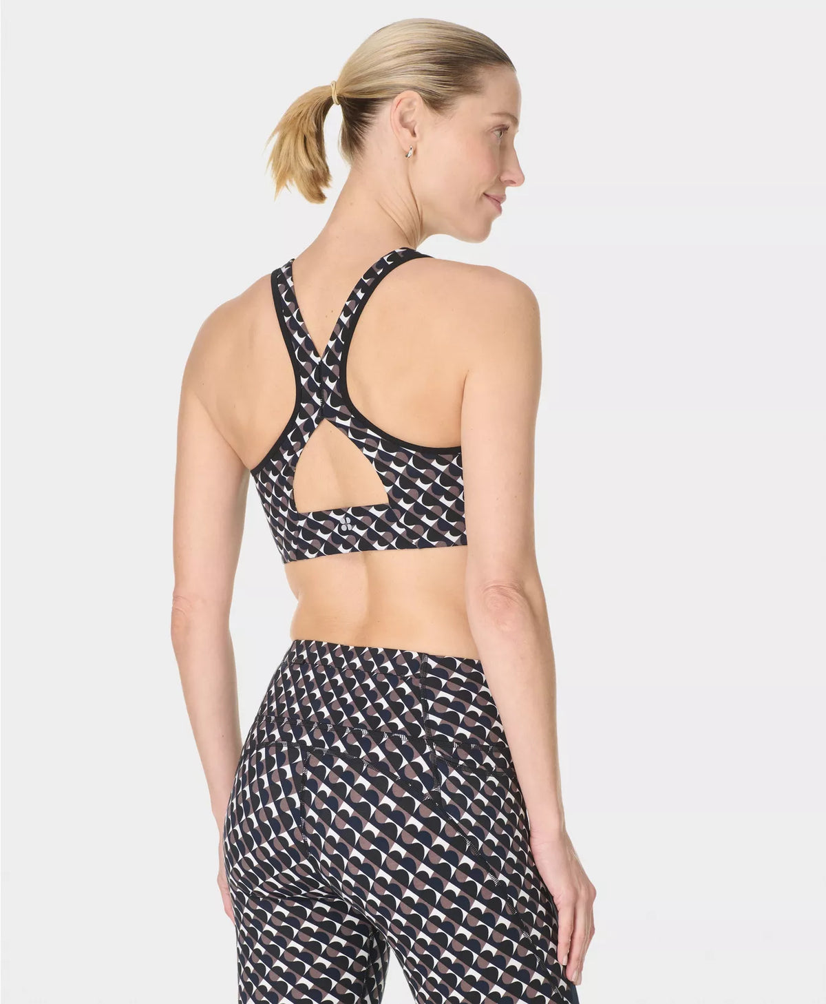 Womens Sweaty Betty Power Side Stripe Brown Sport Bra — view 7