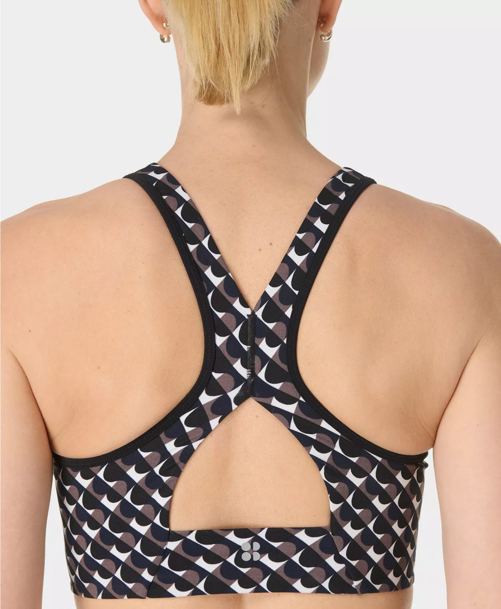 Womens Sweaty Betty Power Side Stripe Brown Sport Bra — view 2