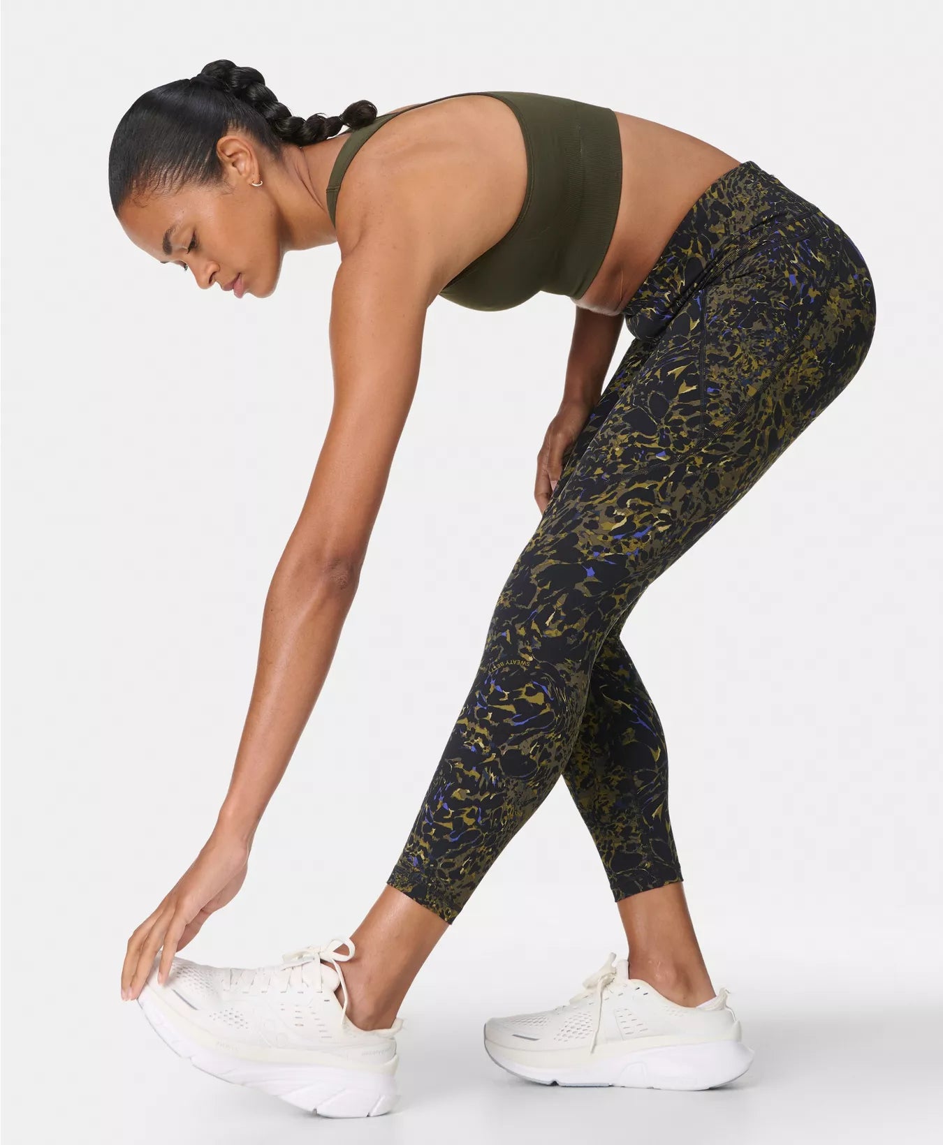 Women's Sweaty Betty Power 7/8 Workout Leggings - Green Melting Print