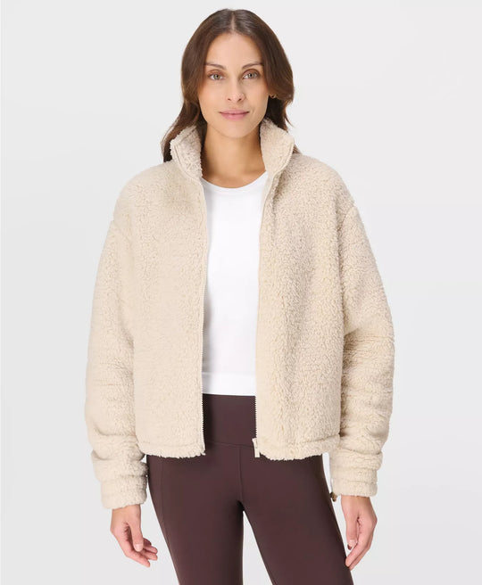 Women's Sweaty Betty Canyon Fleece Zip Up - Barley Beige