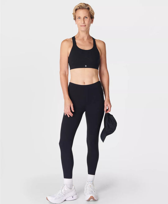 Women's Sweaty Betty Power Workout Sports Bra & 7/8 Leggings Black Set