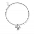 ChloBo charm bracelet featuring a detailed silver hummingbird pendant. Delicate and stylish jewelry design.