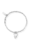 The ChloBo Interlocking Love Heart Bracelet, a silver metal bracelet from ChloBo, available at OD’s Jewellers in St Helens.