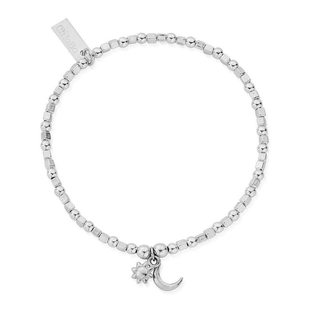 ChloBo Mini Cube Dainty Moon & Sun Bracelet SBCFB582