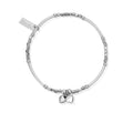 ChloBo silver bracelet with heart charms. Handmade sterling silver jewelry detail.
