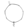 ChloBo bracelet featuring sterling silver noodles and balls, with a delicate angel wing charm.