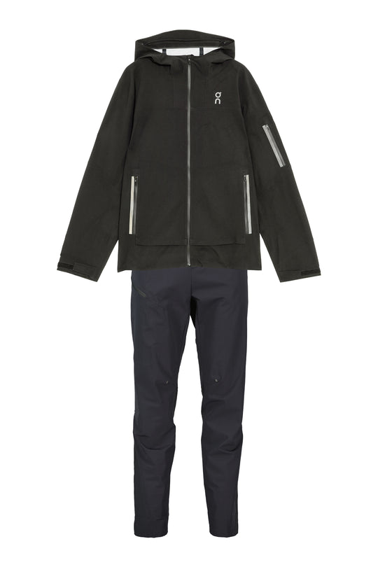 Men's On Running Black Trek Waterproof Jacket & Black Trek Pants