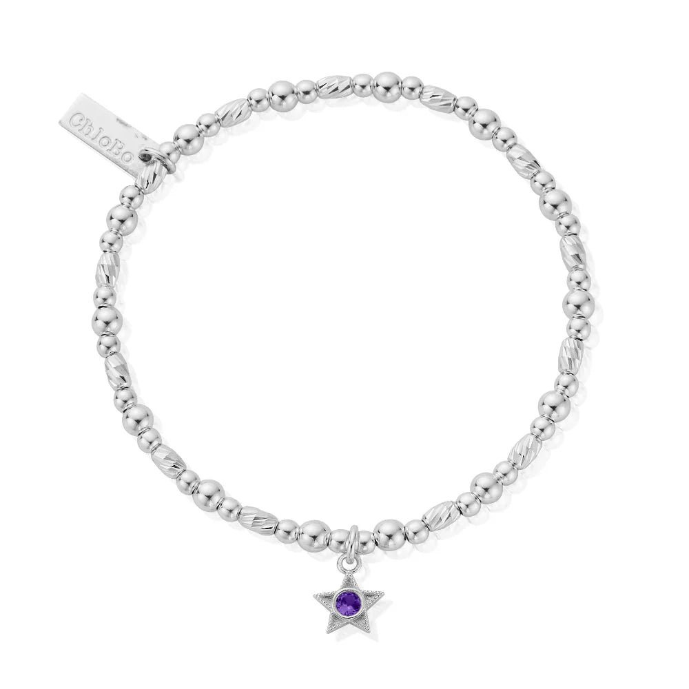 The ChloBo February Birthstone Bracelet, a silver sterling bracelet from ChloBo, at OD’s Jewellers in St Helens