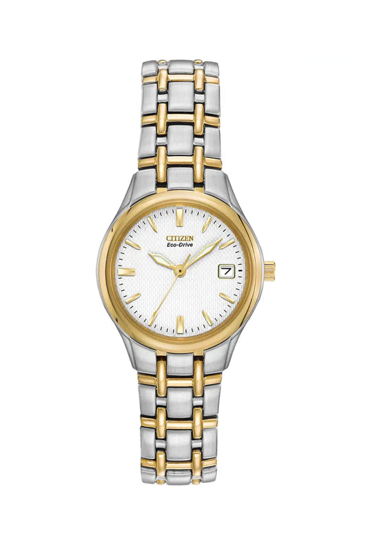 Citizen Ladies Eco-Drive Silhouette White Date Dial Bracelet Watch EW1264-50A