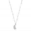 Delicate silver feather pendant necklace, a ChloBo design. A stylish & elegant heart in feather necklace detail.