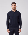 BOSS Black H-Pado 66 Dark Blue Polo Shirt — on model