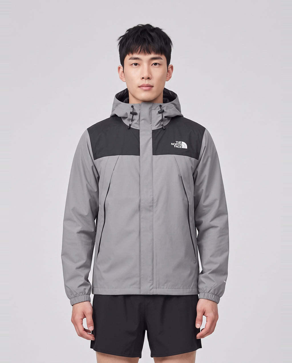 Men's The North Face Antora Jacket Smoked Pearl — on model