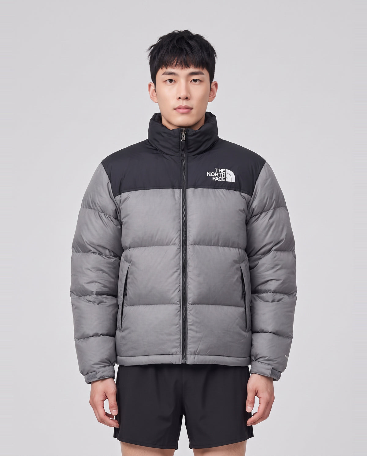 Men's The North Face 96 Retro Nuptse Jacket Smoked Pearl — on model