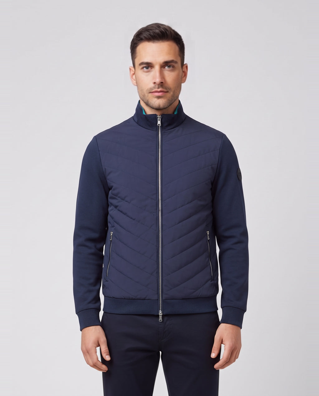 Men's Sandbanks Interlock Chevron Hybrid in Navy — on model