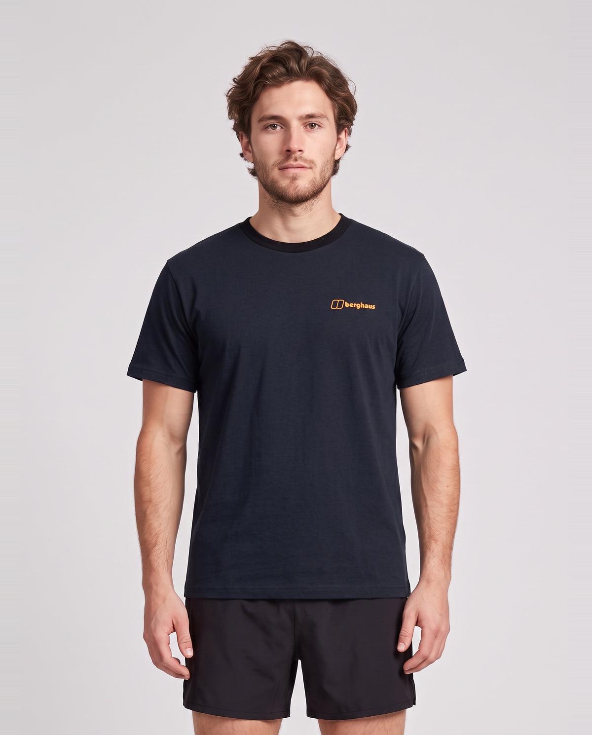 Men's Berghaus Staticscape Essential Tee in Black — on model