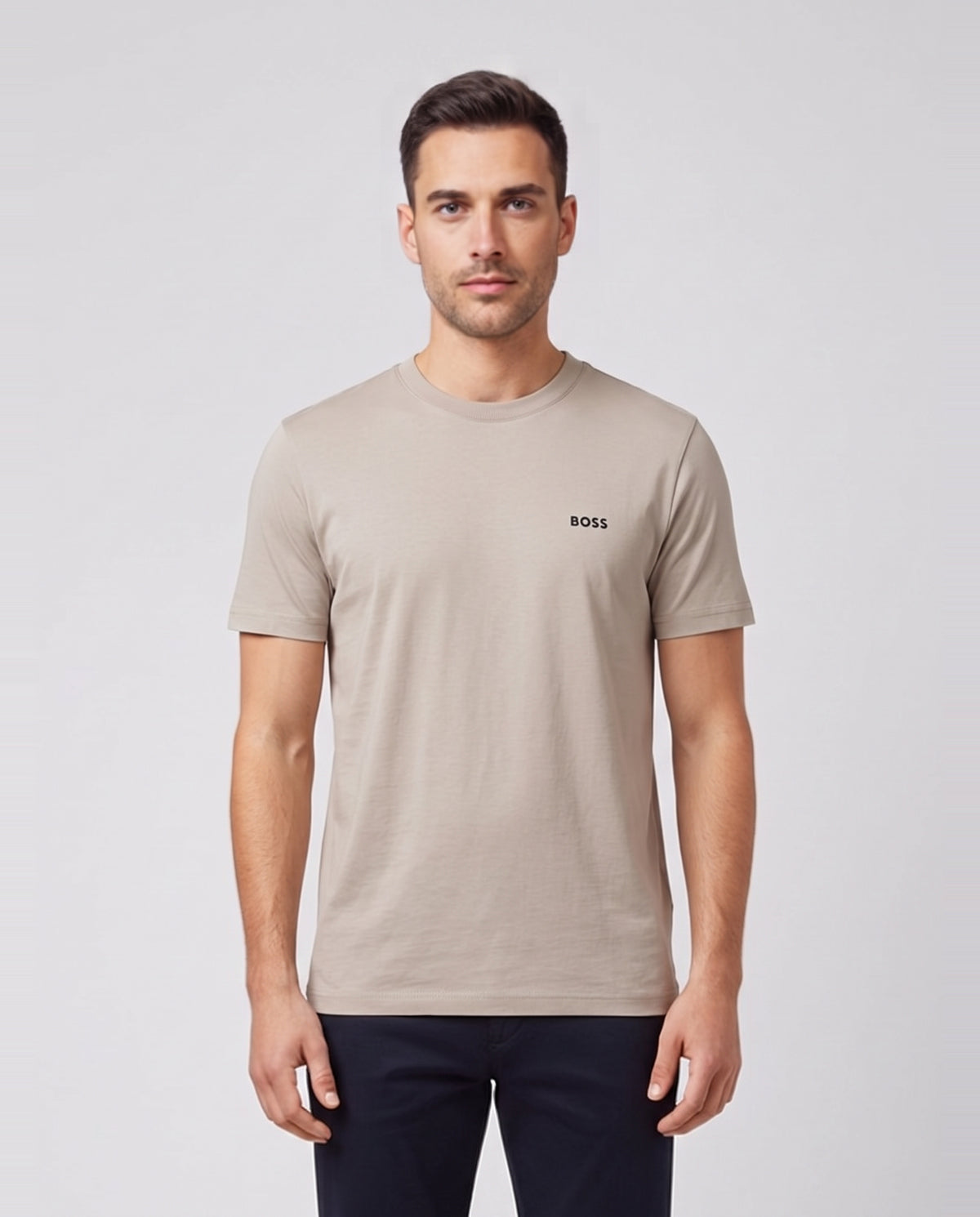 BOSS Green Tee Green Light/Pastel T Shirt — on model