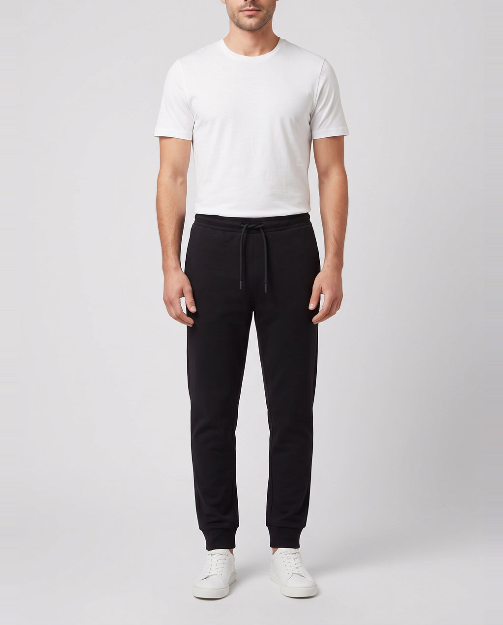BOSS Green Hadiko Black Sweatpants — on model