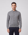 BOSS Black H-Helbert Medium Grey Knitwear — on model