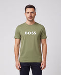 BOSS Bodywear & Swimwear T-Shirt RN Open Green T Shirt — on model
