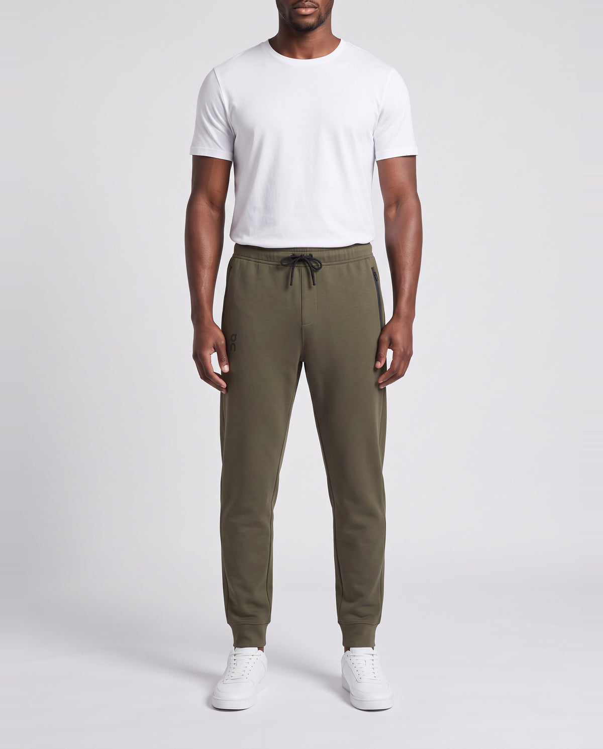 Men's On Running Focus Tech Sweatpants 1 Bark — on model