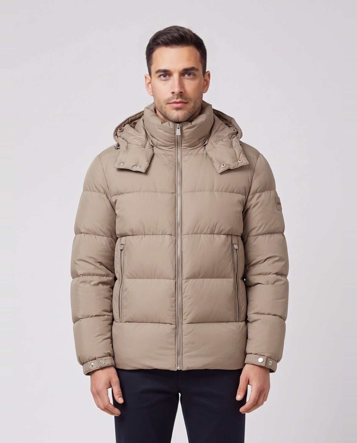 BOSS Black H-Colter Open Brown Jackets — on model