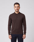 BOSS Black H-Lancione Dark Brown Knitwear — on model