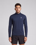 Men's On Running Core 1/4 Zip 1 Midnight — on model