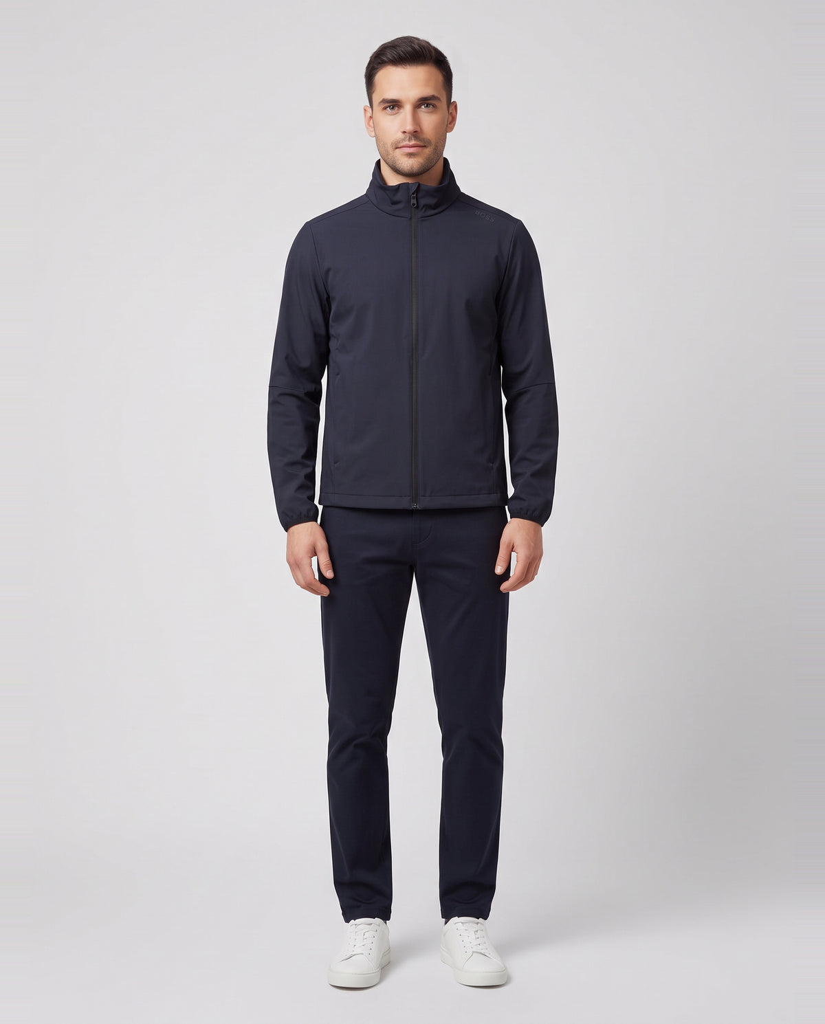 BOSS Green OW GOC Rank Dark Blue Jacket & BOSS Green TR GOC Rank Trousers Set — on model