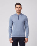 Men's Gran Sasso Blue Tennis Long Sleeve — on model