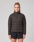 Women's On Running Ascent Puffer Jacket 1 Espresso — on model