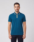 Mens Paul Smith Blue Regular Fit Polo Shirt — on model