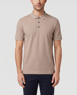 BOSS Black H-Parlay 82 Open Brown Polo Shirt — on model