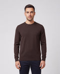 BOSS Black H-Leno Dark Brown Knitwear — on model