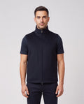 BOSS Black H-Clark-Vest-264 Dark Blue Jackets — on model