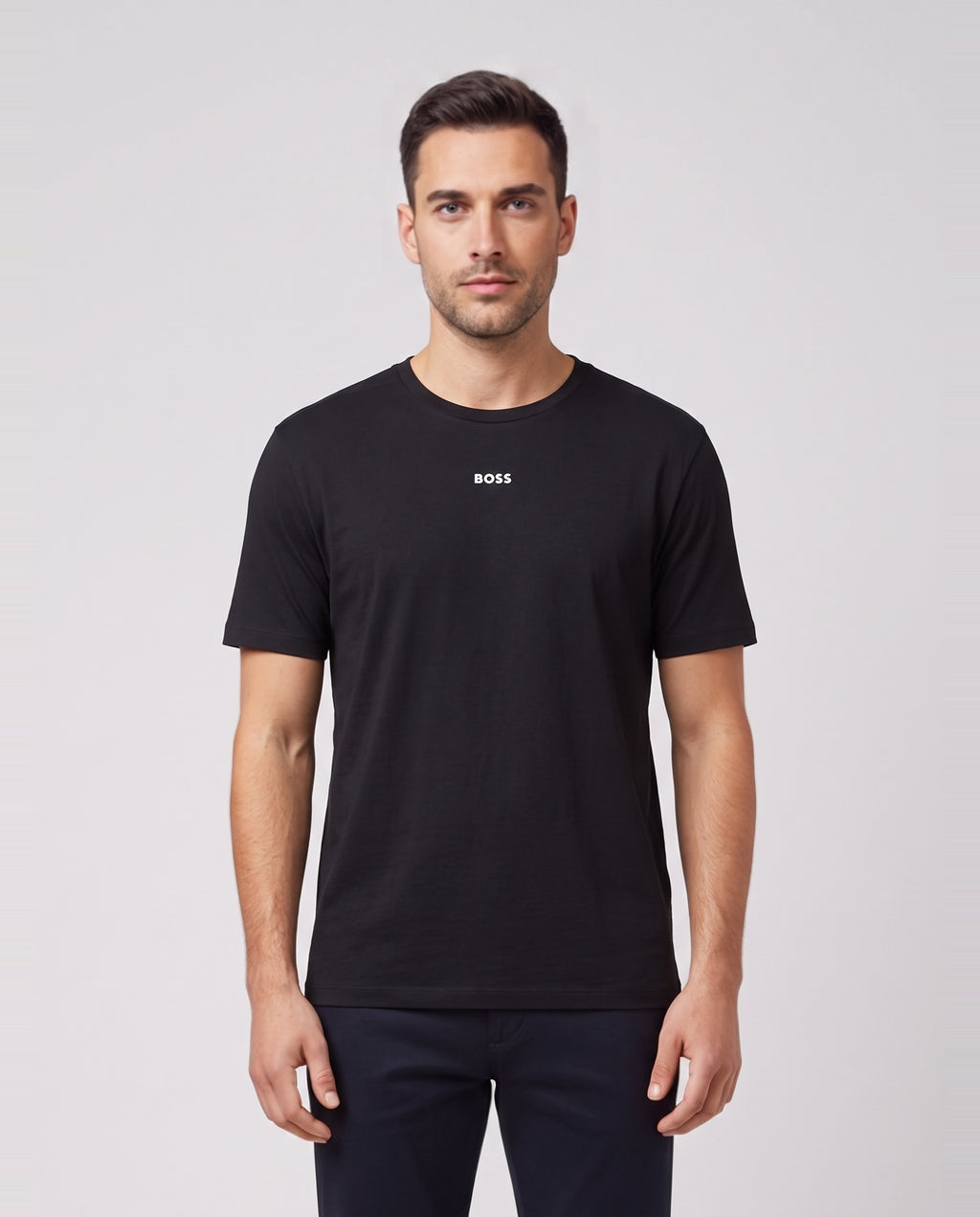 BOSS Green TS Active Black T-Shirts — on model