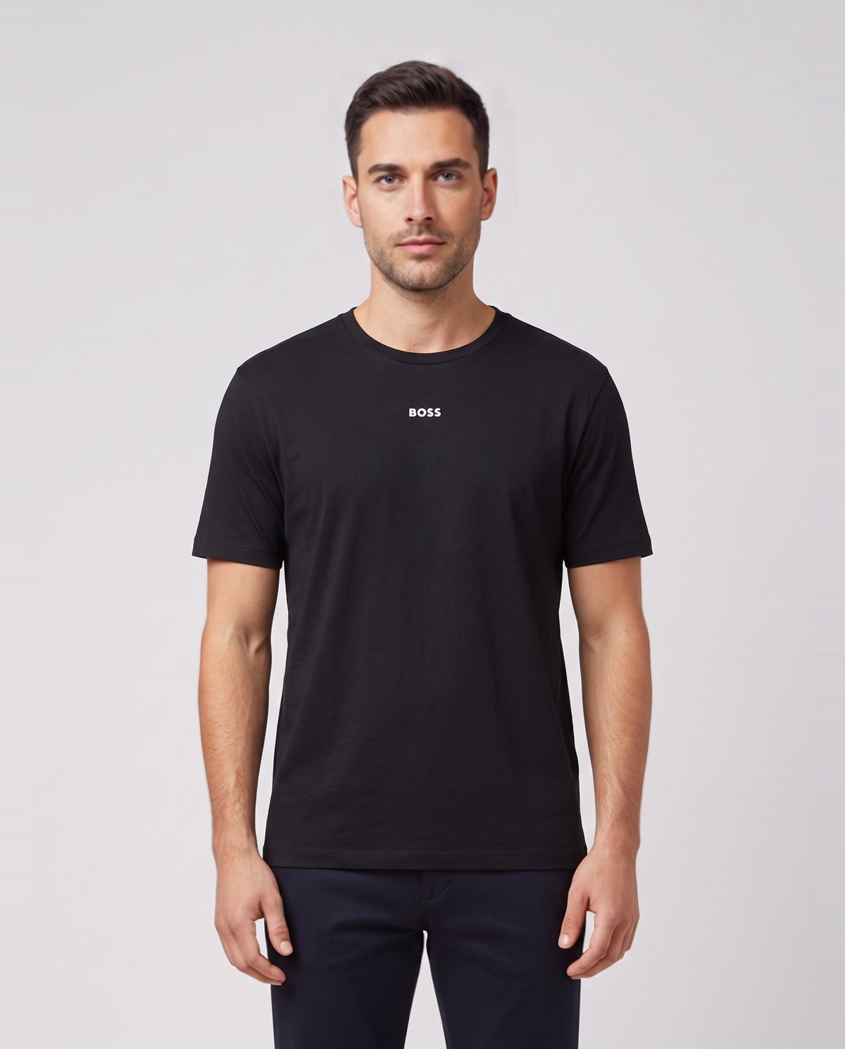 BOSS Green TS Active Black T-Shirts — on model