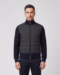 Men's Gran Sasso Navy Jacket Zip — on model