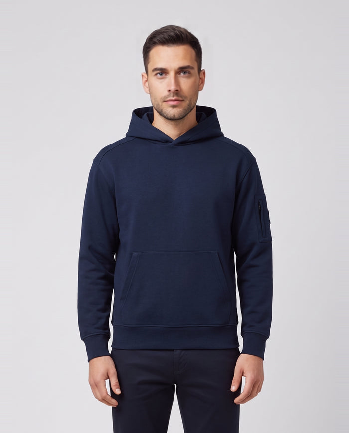 Men's Sandbanks Interlock Hoodie in Navy