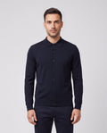 BOSS Black H-Helbert Dark Blue Knitwear — on model