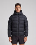 Men's Peak Performance Frost Down Puffer Jacket in Black — on model