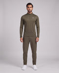 Men's On Running Core 1/4 Zip 1 Bark & Core Pant Tracksuit Set — on model