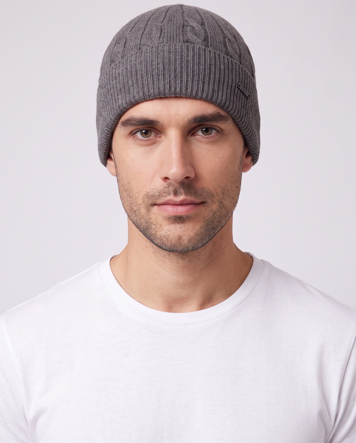 BOSS Black Furbo Hat Medium Grey Hats — on model