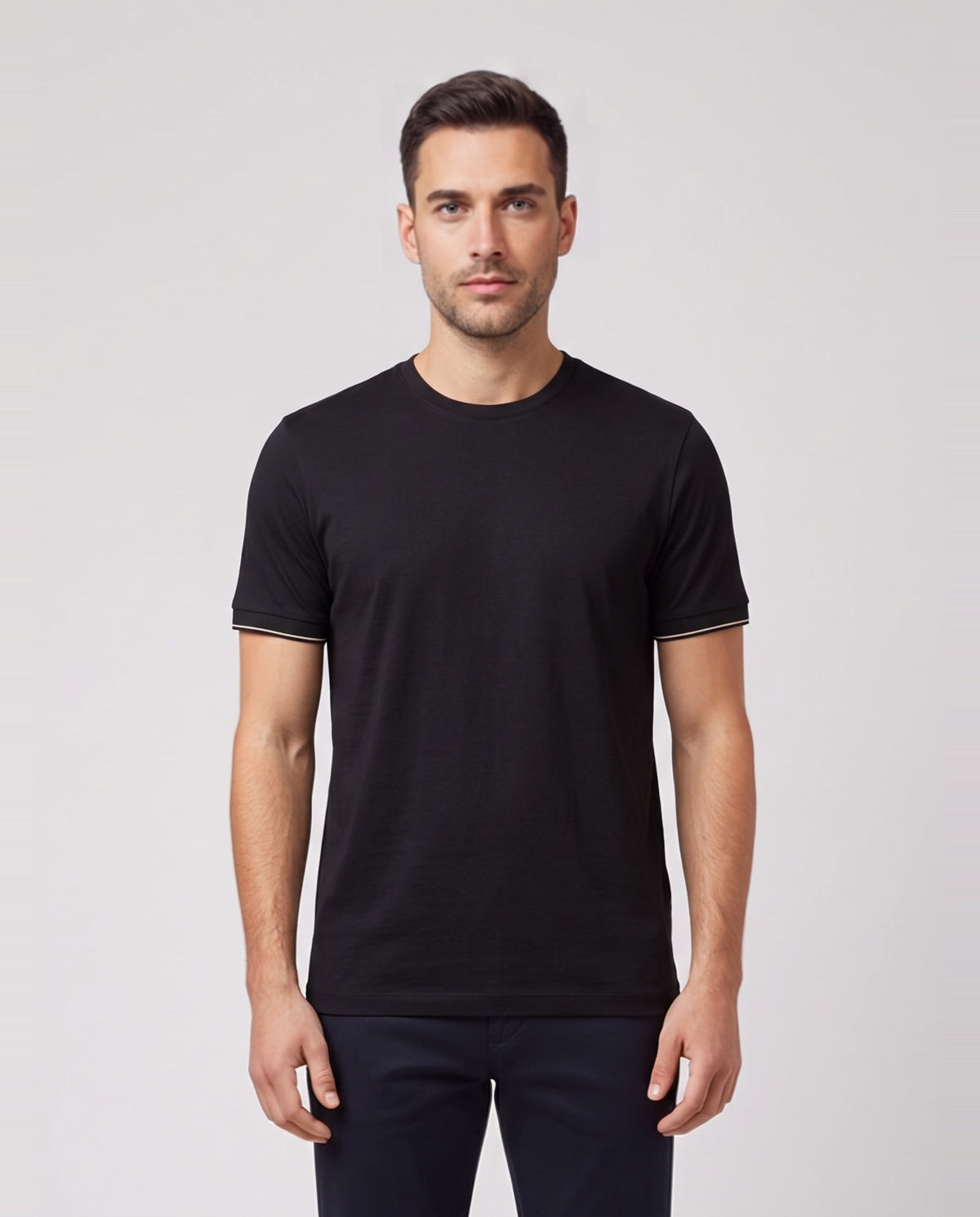 BOSS Black C-Taut 90 Black T-Shirt — on model