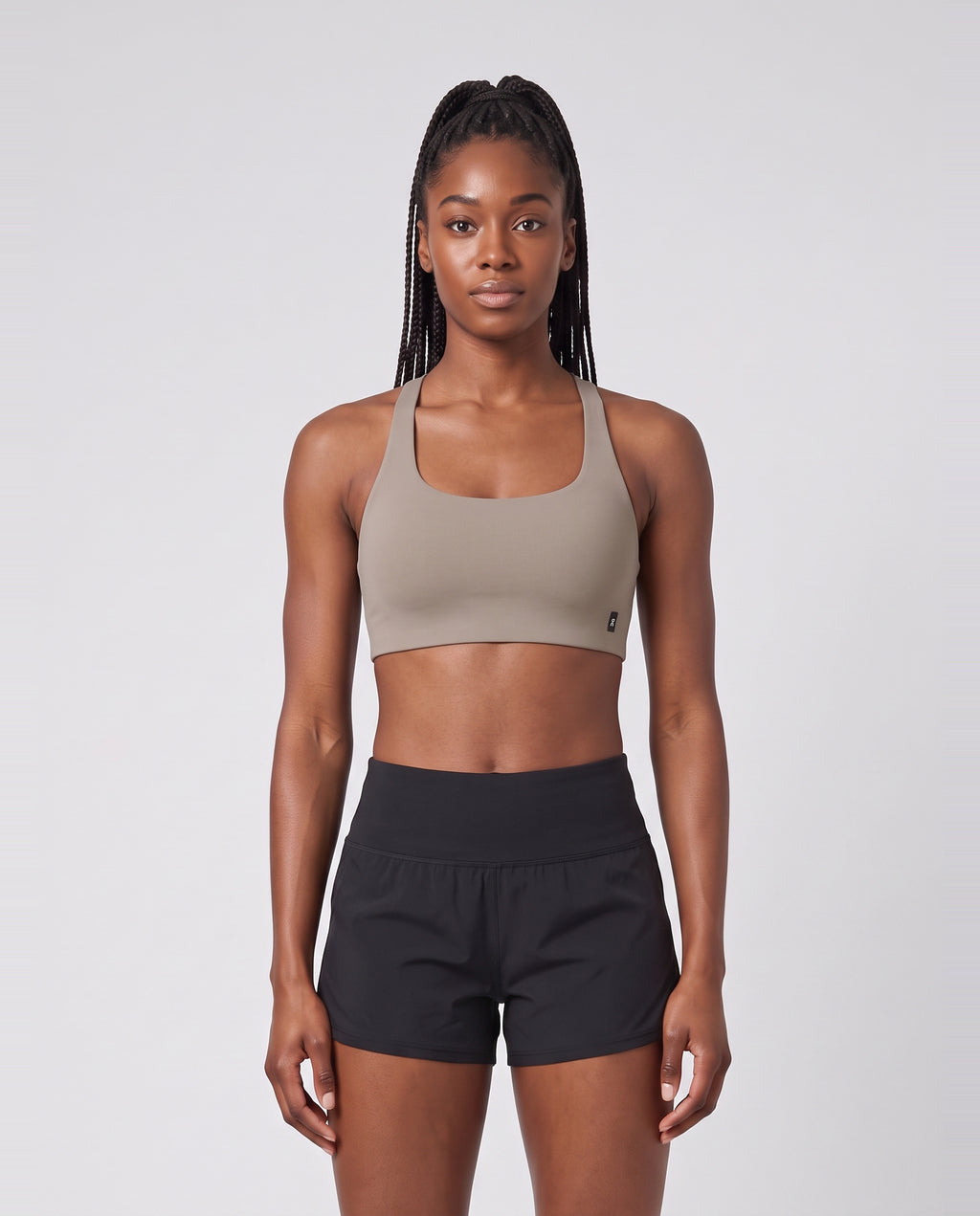 Women's On Running Studio Bra 2 Clay — on model